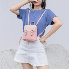 Waterproof High Mini Women Girl PU Leather School Bag Backpack