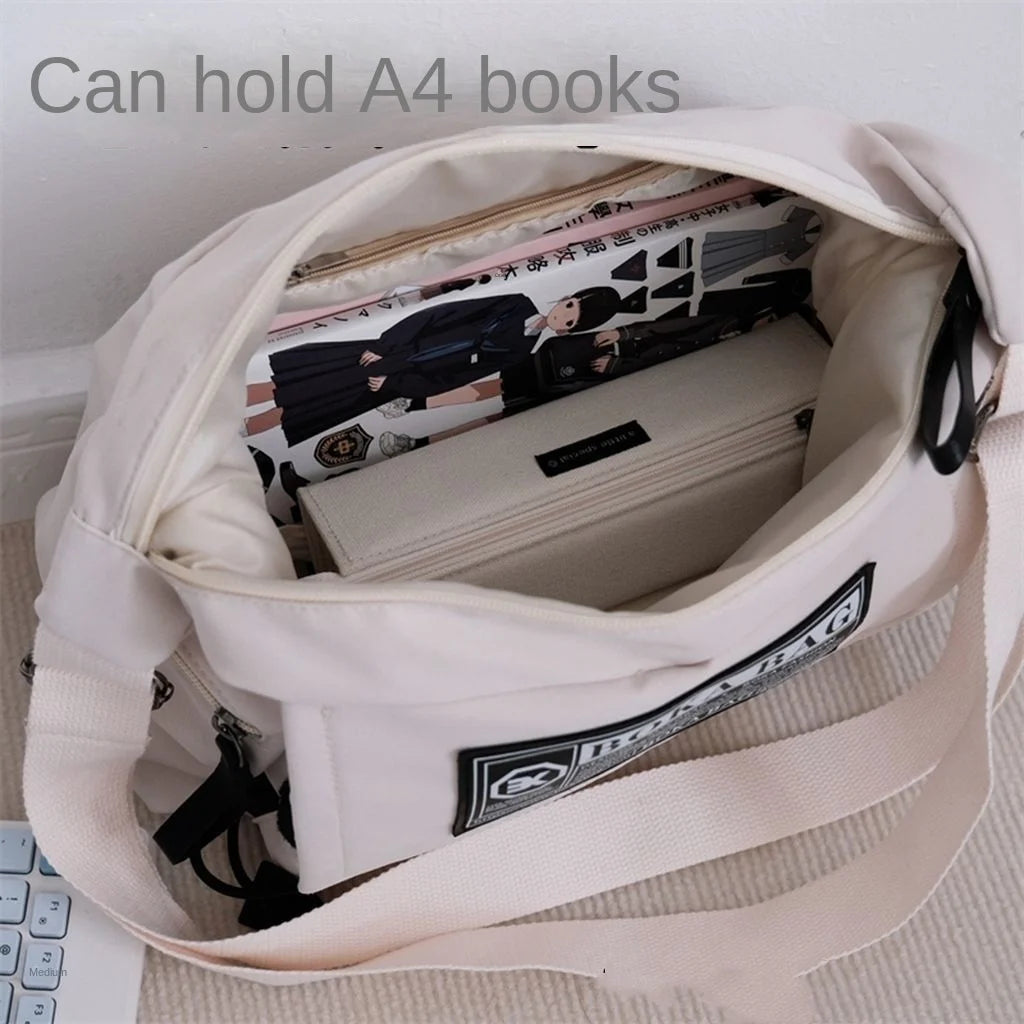 Waterproof Harajuku Crossbody Bag Retro Nylon Large Capacity Messenger Shoulder
