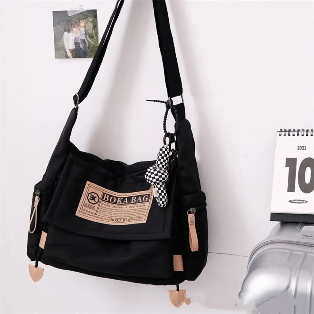 Waterproof Harajuku Nylon Crossbody Bag Retro Large Capacity Handbag