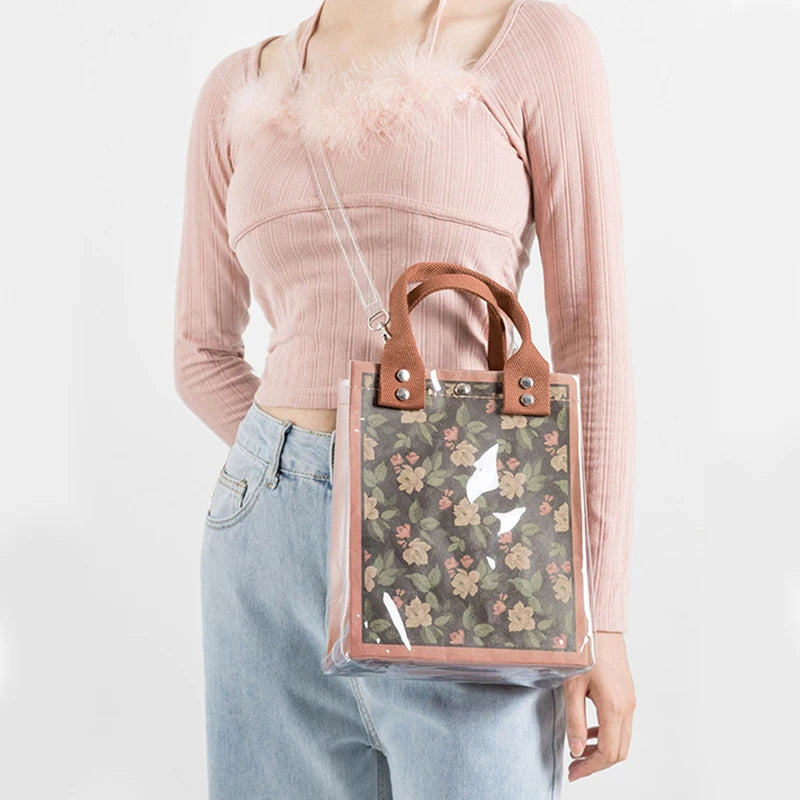 Waterproof Jelly Tote Bag Women Eco Friendly Clear PVC Handbag