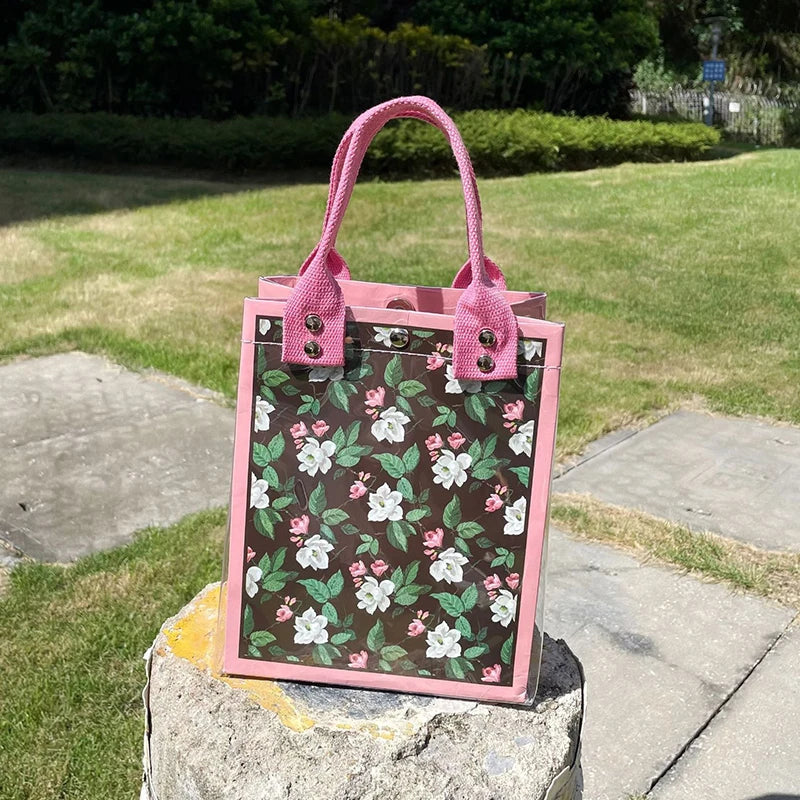 Waterproof Jelly Tote Bag Women Eco Friendly Clear PVC Handbag