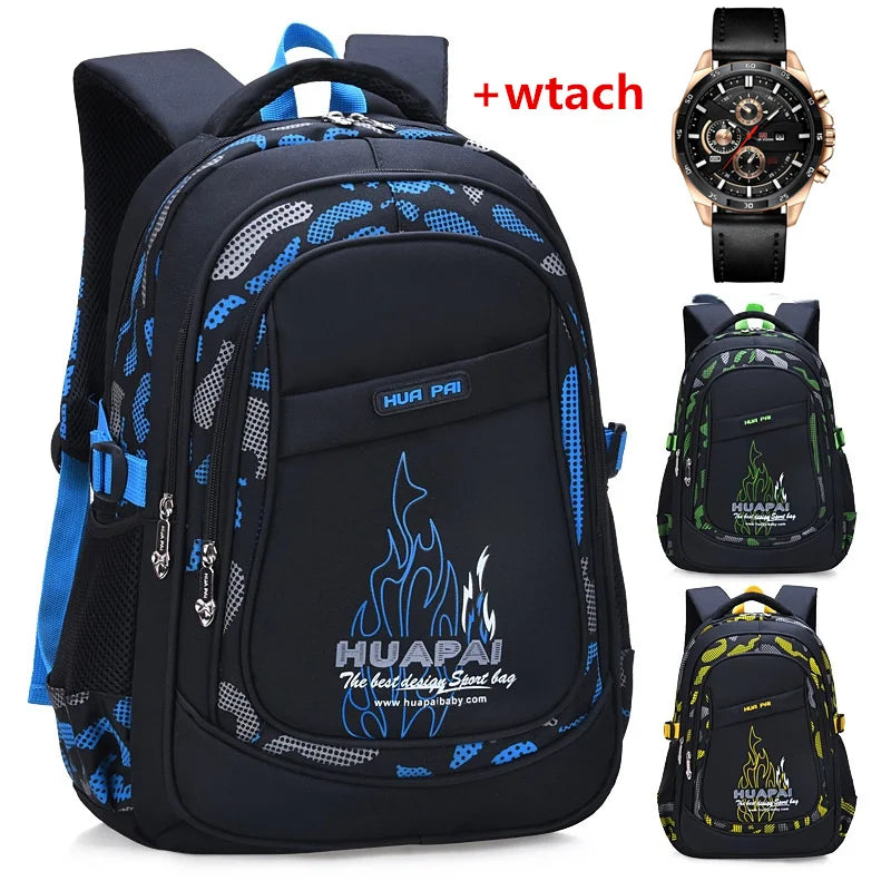 Waterproof Kids Backpack School Bags For Boys Large Orthopedic Primary Book Bag