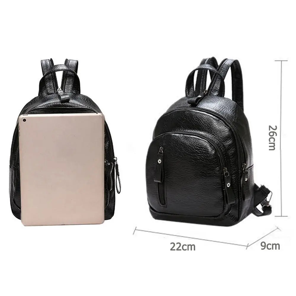 Waterproof Leather Women Backpack High Anti-theft Famous Ladies Large Capacity
