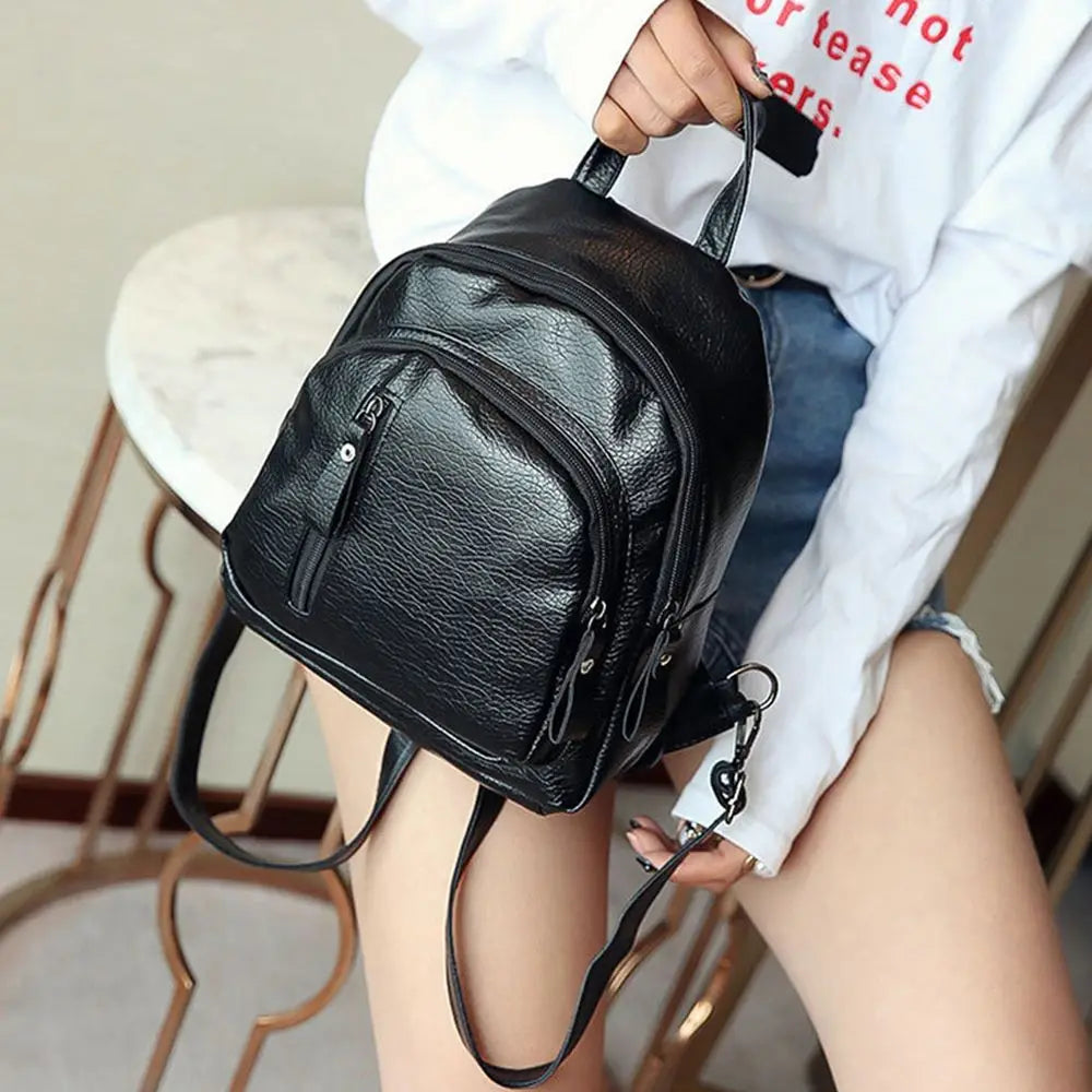 Waterproof Leather Women Backpack High Anti-theft Famous Ladies Large Capacity