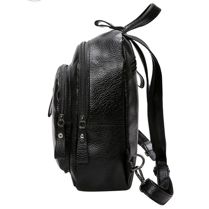 Waterproof Leather Women Mini Backpack Anti-Theft Famous Ladies Large Capacity