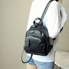 Waterproof Leather Women Mini Backpack Anti-Theft Famous Ladies Large Capacity