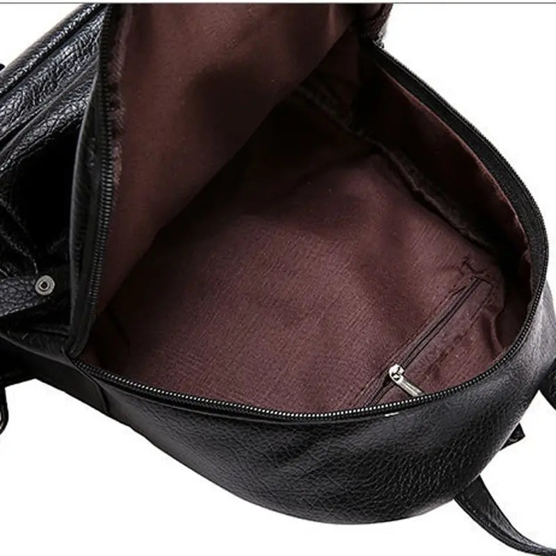 Waterproof Leather Women Mini Backpack Anti-Theft Famous Ladies Large Capacity