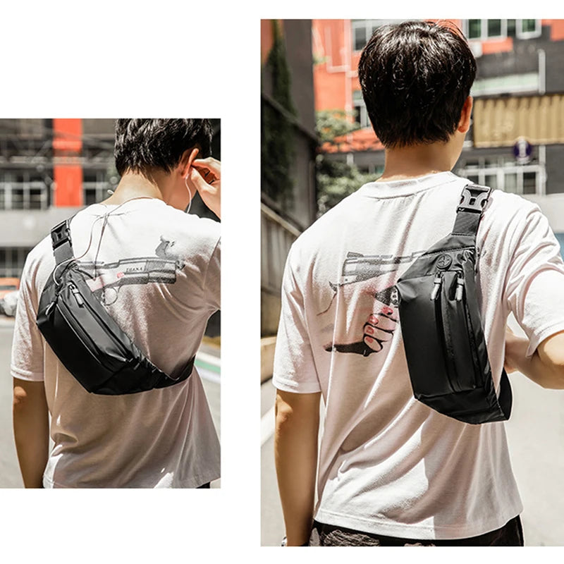 Waterproof Man Waist Bag Chest Pack Outdoor Fitness Crossbody Bag
