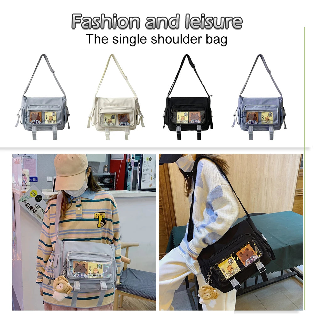 Waterproof Nylon Crossbody Bags for Women Solid Tote Shoulder Bag Large Capacity