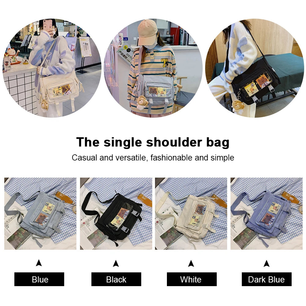 Waterproof Nylon Crossbody Bags for Women Solid Tote Shoulder Bag Large Capacity