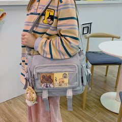 Waterproof Nylon Crossbody Bags for Women Solid Tote Shoulder Bag Large Capacity