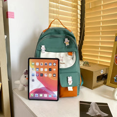 Waterproof Nylon Women Backpack Letter Printing College Bag Bagpack
