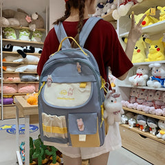 Waterproof Nylon Women Backpack Letter Printing College Bag Bagpack
