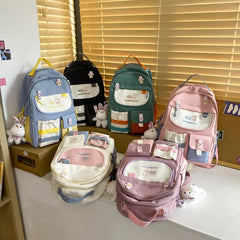 Waterproof Nylon Women Backpack Letter Printing College Bag Bagpack