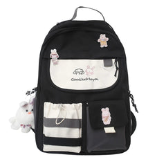 Waterproof Nylon Women Backpack Letter Printing College Bag Bagpack