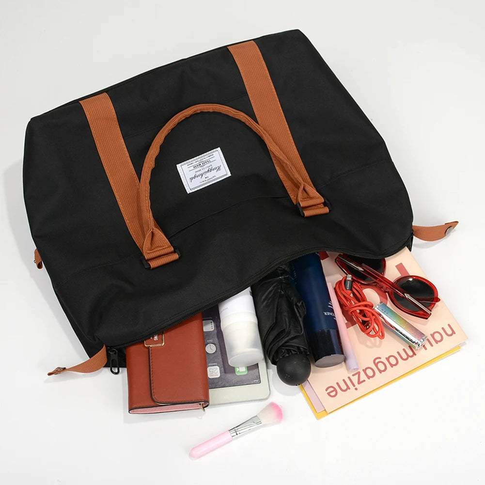 Waterproof Nylon Travel Bag Large Capacity Tote Handbag Weekend Duffle
