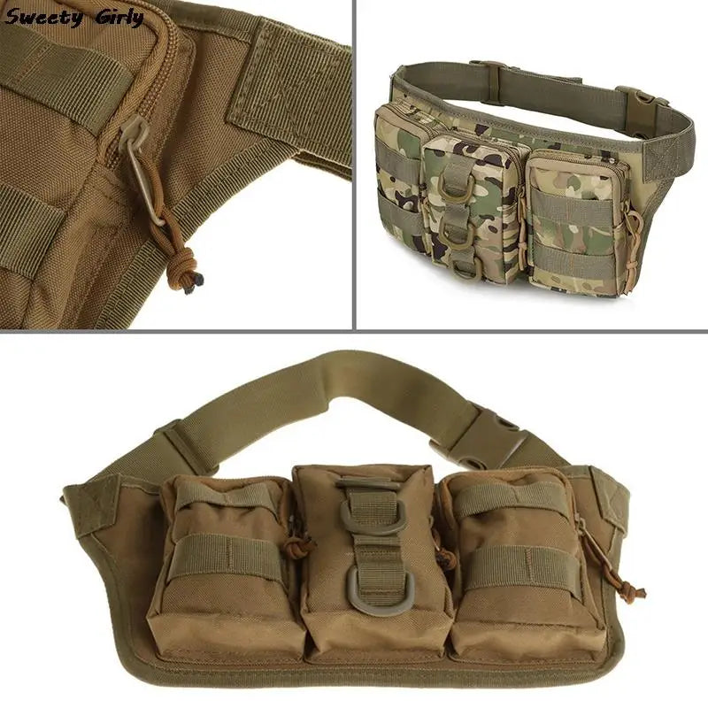 Waterproof Nylon Men Fanny Pack Tactical Military Army Waist Bag Hiking