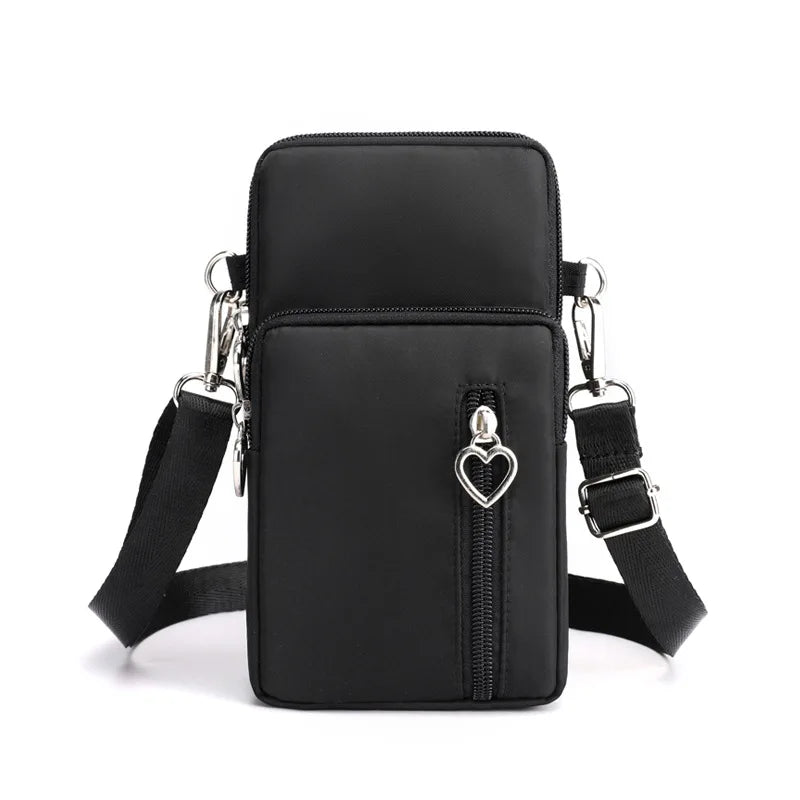 Waterproof Nylon Phone Bag Women's Mini Messenger Crossbody Clutch