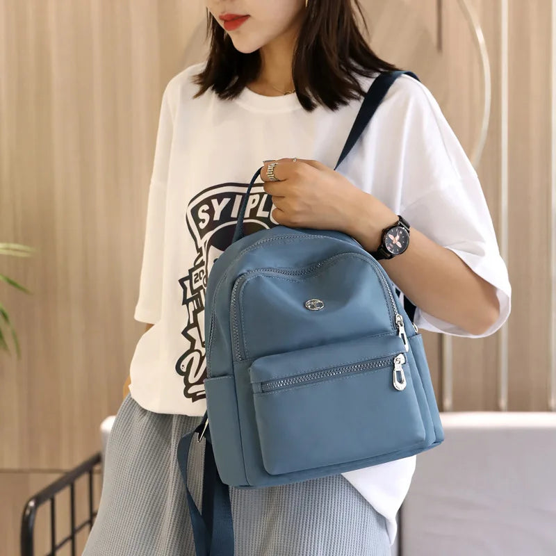 Waterproof Nylon Shoulder School Bags Women Girls Casual Backpack Travel Bagpack