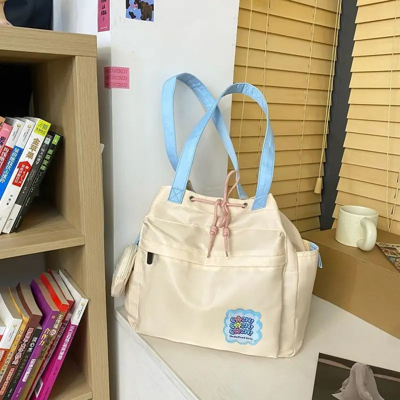 Waterproof Nylon Tote Bag Large Capacity Female Student Canvas Bag Women Handbag