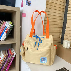 Waterproof Nylon Tote Bag Large Capacity Female Student Canvas Bag Women Handbag