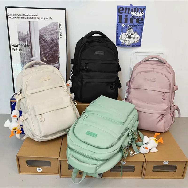Waterproof Nylon Women Backpack Ladies Travel Bag Schoolbag for Teenage Girls