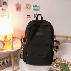 Waterproof Nylon Women Backpack Multi-Pocket Student Rucksack
