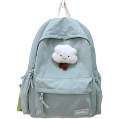 Waterproof Nylon Women School Backpack Large Solid Girls Travel Bag