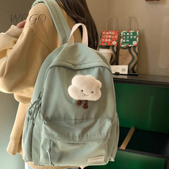 Waterproof Nylon Women School Backpack Large