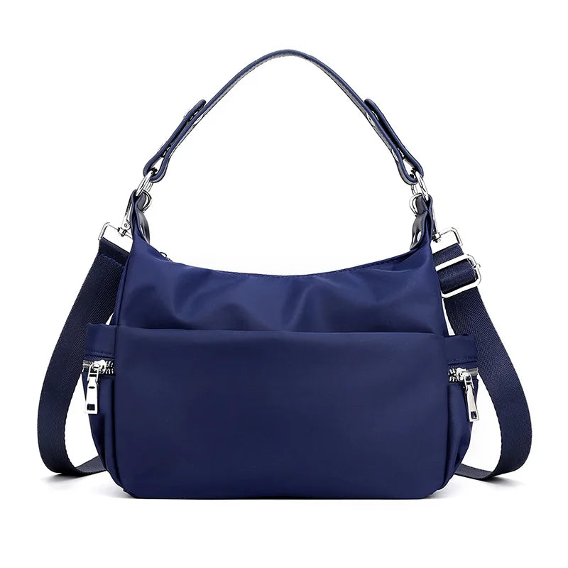 Waterproof Nylon Women Shoulder Bags Casual Ladies Totes Bag Solid Zipper