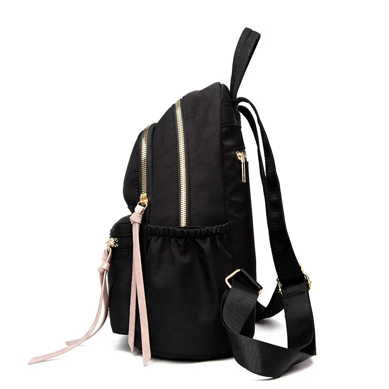 Waterproof Nylon Women Backpack Big Capacity Tassels School Bag Laptop Travel