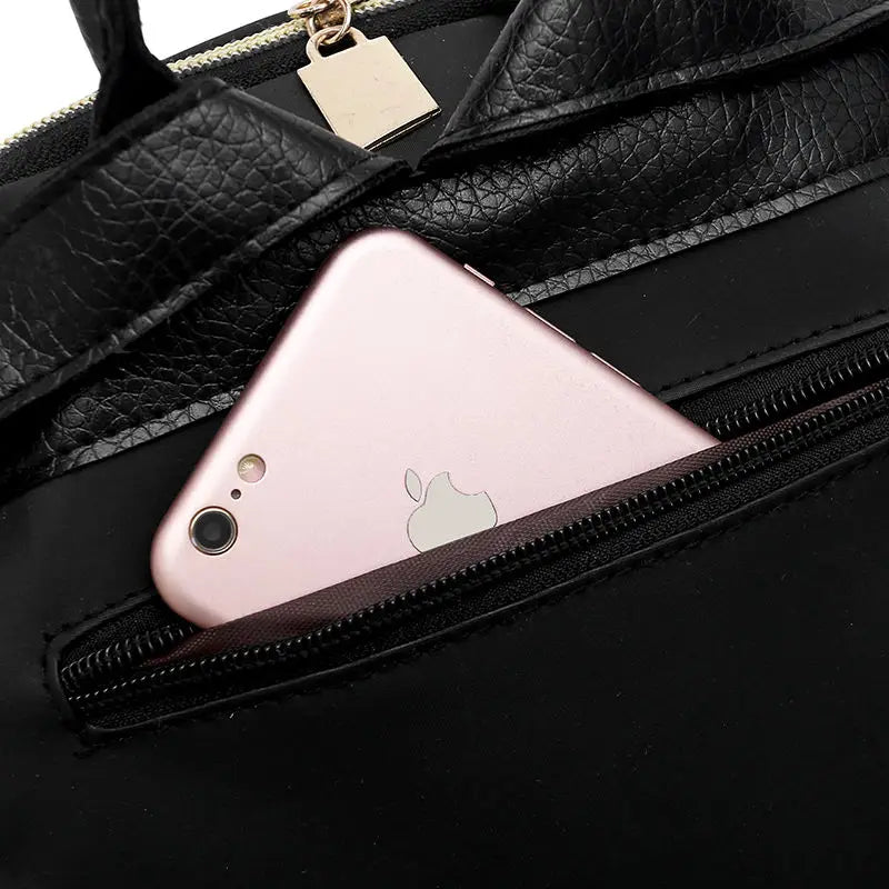 Dragonfly Flower Embroidered Backpack Waterproof School Bag
