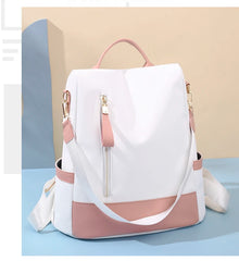Waterproof Oxford Cloth Women's Backpack Anti-theft Back Zipper Schoolbag