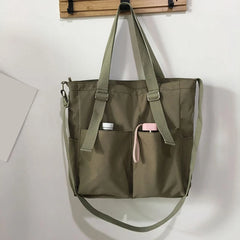 Waterproof Large Capacity Canvas Girl Shoulder Bucket Bag Female Crossbody Bags