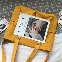 Waterproof Oxford Canvas Girl Shoulder Hand Bucket Bag Female