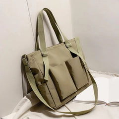 Waterproof Large Capacity Canvas Girl Shoulder Bucket Bag Female Crossbody Bags