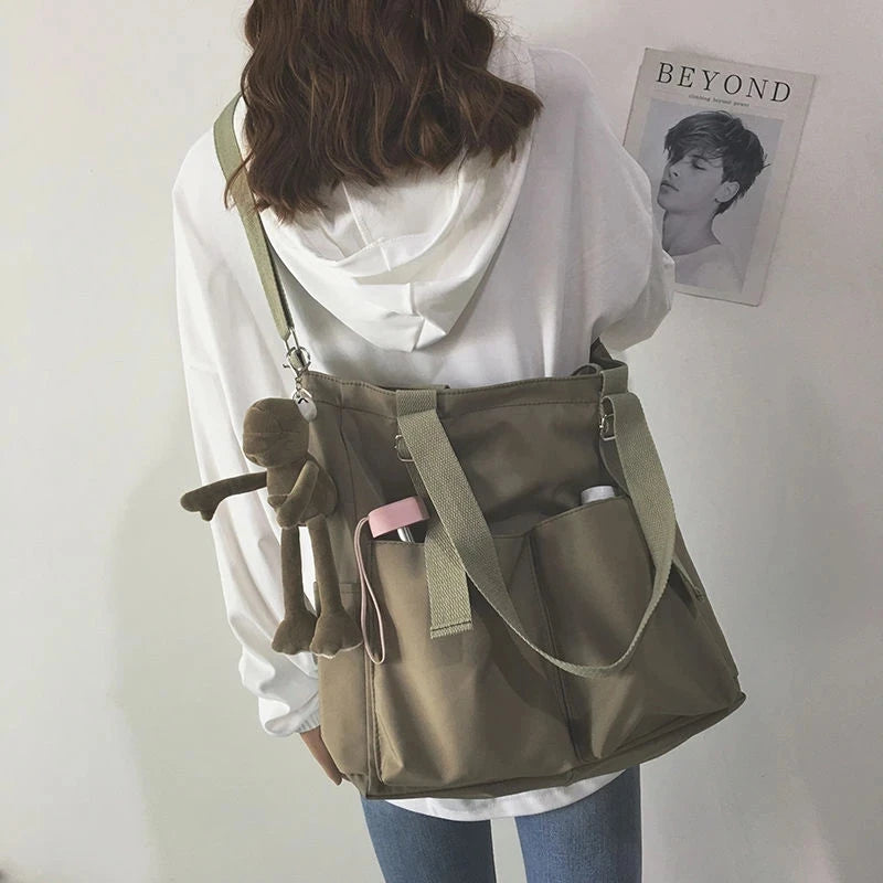 Waterproof Oxford Canvas Shoulder Hand Bucket Bag for Women