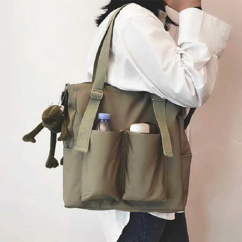 Waterproof Oxford Canvas Girl Shoulder Hand Bucket Bag