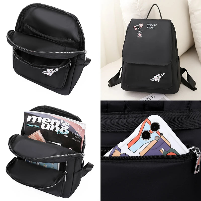 Waterproof Oxford Women Backpack Anti-theft Print School Bag for Girls