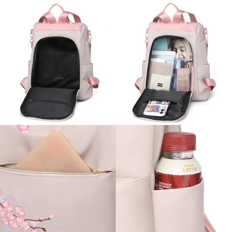 Waterproof Oxford Women Backpack Anti-theft Girls School Bag