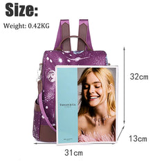 Waterproof Oxford Women Backpack Anti-theft Print Girls School Bag