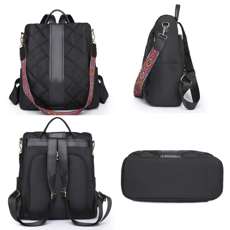 Waterproof Oxford Women Backpack Anti-theft Multifunction