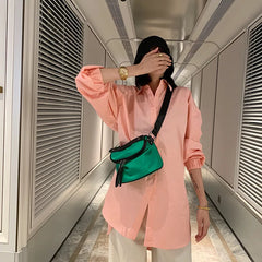 Waterproof Oxford Women Crossbody Bag Saddle Shoulder Bag Green