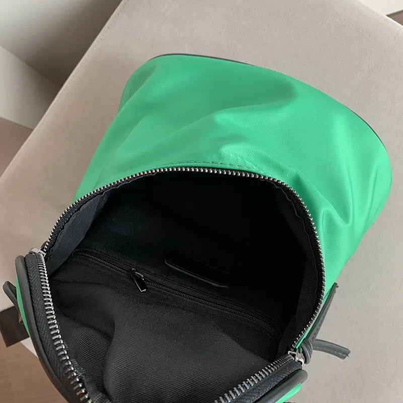 Waterproof Oxford Women Crossbody Bag Saddle Shoulder Bag Green