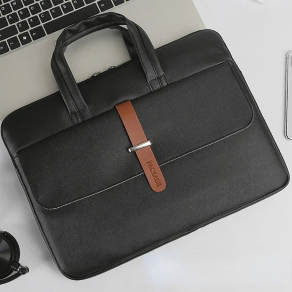 Waterproof PU Leather 15in Laptop Bag Business Briefcase
