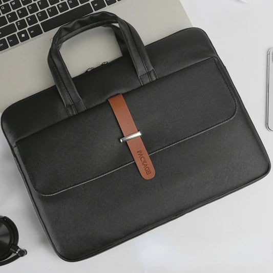Waterproof PU Leather 15in Laptop Bag Business Briefcase
