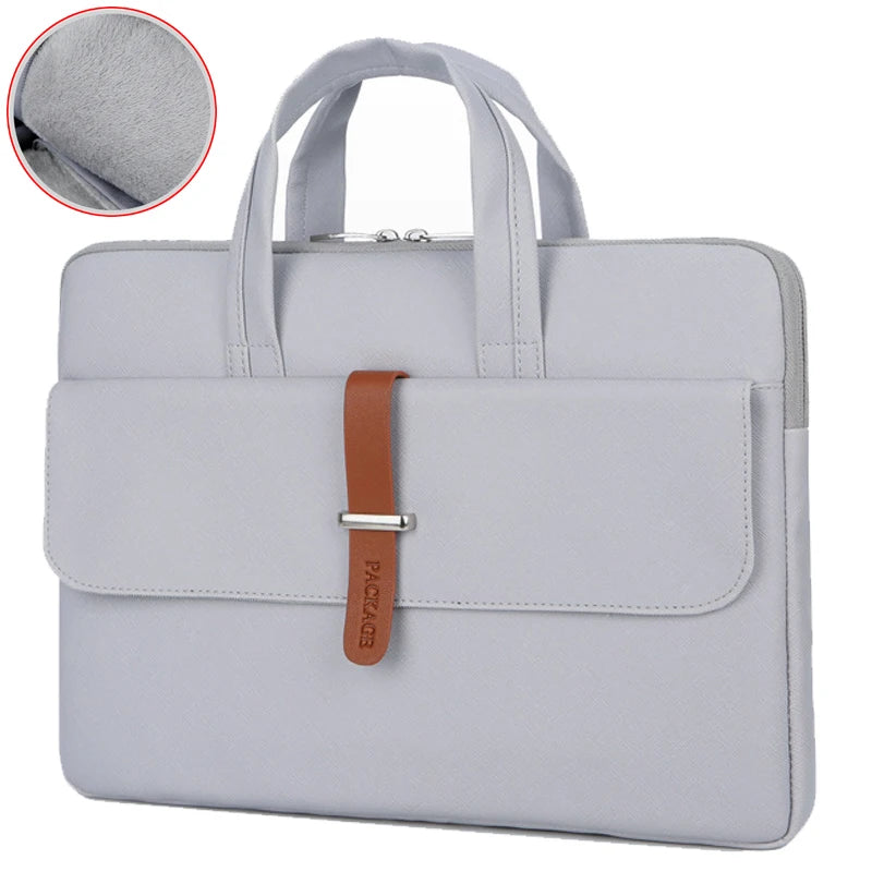 Waterproof PU Leather 15in Laptop Bag Business Briefcase