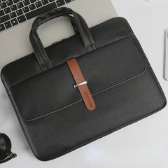 Waterproof PU Leather 15in Laptop Bag Business Briefcase