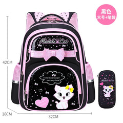 Waterproof School Bags For Girls Kids SchoolBag cat cartoon Orthopedic Backpack