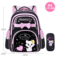 Waterproof School Bags For Girls Kids SchoolBag cat cartoon Orthopedic Backpack